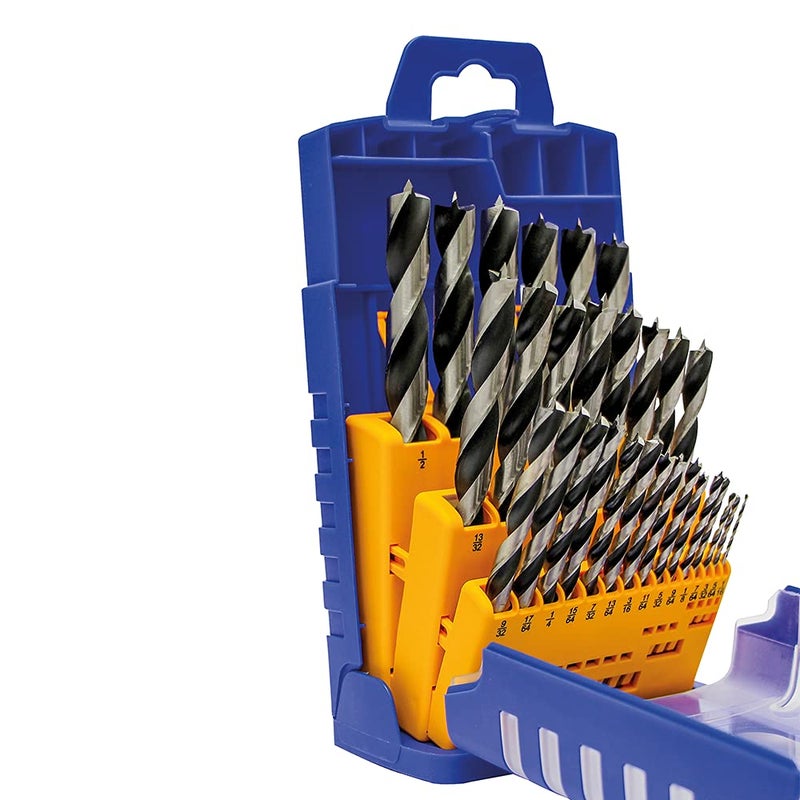 Fisch Brad Point Drill Bit Set, 25-Piece Chrome Vanadium Wood Drill Bits, Sizes from 1mm - 13mm" FSF-364740 - Image 2